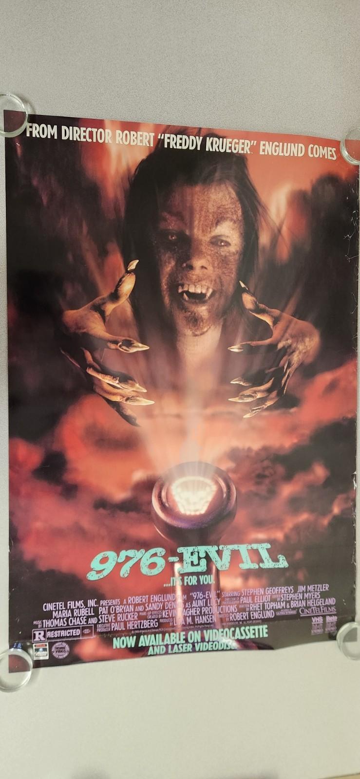 976-EVIL: Original Video Store VHS Promotional Movie Poster 27"x40"  (1988)