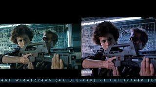 Pulse Rifle scene | Aliens (1986) | Widescreen (4K Blu-ray) vs Fullscreen (DVD)